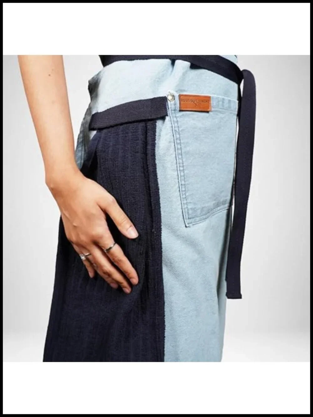 100% Cotton Denim Chef Apron with Terry Towel and 3 Pockets